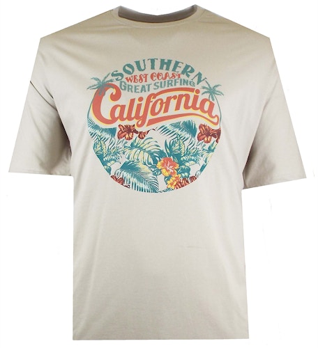 Espionage California Print T-Shirt Ecru